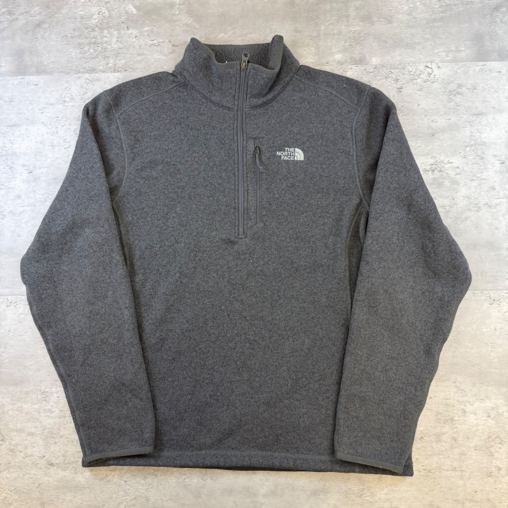 The North Face Gordon Lyons Mens Large Gray Quarter Zip Fleece Sweater Pullover